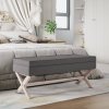 Stolička s úložným prostorem tmavě šedá 110x45x49 cm textil 344523