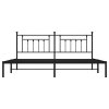 Kovový rám postele s čelem černý 200 x 200 cm 353544