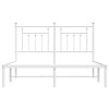 Kovový rám postele s čelem bílý 140 x 190 cm 353586