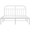 Kovový rám postele s čelem bílý 183 x 213 cm 353689