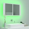 LED koupelnová skříňka se zrcadlem bílá 80 x 12 x 45 cm akryl 804964