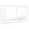 LED koupelnová skříňka se zrcadlem bílá 90 x 12 x 45 cm akryl 804972