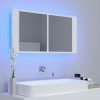 LED koupelnová skříňka se zrcadlem bílá 90 x 12 x 45 cm akryl 804972
