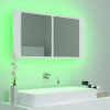 LED koupelnová skříňka se zrcadlem bílá 90 x 12 x 45 cm akryl 804972
