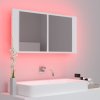 LED koupelnová skříňka se zrcadlem bílá 90 x 12 x 45 cm akryl 804972