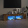 TV skříňka s LED osvětlením kouřový dub 135 x 39 x 30 cm 815693