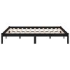 Rám postele černý masivní dřevo 150 x 200 cm King Size 810026