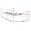 Rám postele šedý masivní dřevo 100 x 200 cm 810671