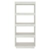 Knihovna / dělicí stěna bílá 60 x 35 x 135 cm masivní borovice 810870