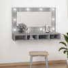 Zrcadlová skříňka s LED šedá sonoma 90 x 31,5 x 62 cm 820458