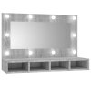 Zrcadlová skříňka s LED šedá sonoma 90 x 31,5 x 62 cm 820458