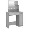 Toaletní stolek s LED šedý sonoma 86,5 x 35 x 136 cm 820485