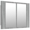 Zrcadlová skříňka s LED šedá sonoma 60x12x45cm kompozitní dřevo 822842