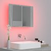Zrcadlová skříňka s LED šedá sonoma 60x12x45cm kompozitní dřevo 822842