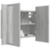 Zrcadlová skříňka s LED šedá sonoma 60x12x45cm kompozitní dřevo 822842