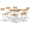 7dílný skládací bistro set masivní akáciové dřevo a ocel 3152101