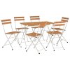 7dílný skládací bistro set masivní akáciové dřevo a ocel 3152101