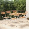 7dílný skládací bistro set masivní akáciové dřevo a ocel 3152101