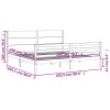 Rám postele s čelem bílý 200 x 200 cm masivní dřevo 3194657