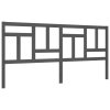 Rám postele s čelem šedý 200 x 200 cm masivní dřevo 3194983
