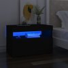 Noční stolky LED osvětlení 2 ks černé 60x35x40 kompozitní dřevo 3082777