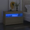 Noční stolek LED osvětlení dub sonoma 60x35x40 kompozitní dřevo 3082780