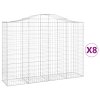 Klenuté gabionové koše 8 ks 200x50x140/160cm pozinkované železo 3145688