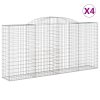 Klenuté gabionové koše 4 ks 300x50x140/160cm pozinkované železo 3146739