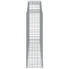Klenuté gabionové koše 11ks 300x50x160/180cm pozinkované železo 3146764