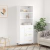 Skříň highboard bílá 69,5 x 34 x 180 cm kompozitní dřevo 3189997