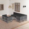 8dílná zahradní sedací souprava s poduškami masivní borovice 3076701