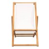 Kempingová židle teak 56 x 105 x 96 cm krémová 43802