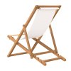 Kempingová židle teak 56 x 105 x 96 cm krémová 43802