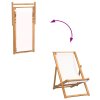 Kempingová židle teak 56 x 105 x 96 cm krémová 43802