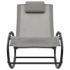 Zahradní lehátko s polštářem ocel a textilen šedé 317584