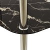 322792 vidaXL 2-Tier Side Table Transparent & Black 38x38x50cm Tempered Glass 322792