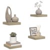 Plovoucí nástěnné police 4 ks dub 23 x 23,5 x 3,8 cm MDF 323867