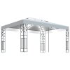 Altán s dvojitou stříškou a světelnými LED řetězy 3 x 4 m bílý 3070298