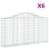 Klenuté gabionové koše 6 ks 200x30x100/120cm pozinkované železo 3145434