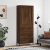 Skříň highboard hnědý dub 69,5 x 34 x 180 cm kompozitní dřevo 3199760
