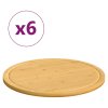 Prkénka na krájení 6 ks Ø 40 x 1,5 cm bambus 352779