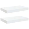 Plovoucí nástěnné police 2 ks bílé vysoký lesk 40x23x3,8 cm MDF 323743