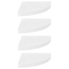323909 vidaXL Floating Corner Shelves 4 pcs High Gloss White 35x35x3,8 cm MDF 323909