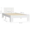 Rám postele bílý masivní borové dřevo 90 x 200 cm 283154