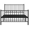 Kovový rám postele s hlavovým a nožním čelem černý 107 x 203 cm 350878