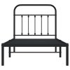Kovový rám postele s čelem černý 90 x 200 cm 352571
