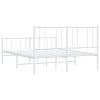 Kovový rám postele s hlavovým a nožním čelem bílý 160 x 200 cm 352550