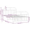Kovový rám postele s hlavovým a nožním čelem černý 120 x 190 cm 353650