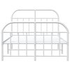 Kovový rám postele s hlavovým a nožním čelem bílý 120 x 190 cm 353699