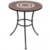 Bistro stolek terakota a bílý 60 cm mozaika 41534